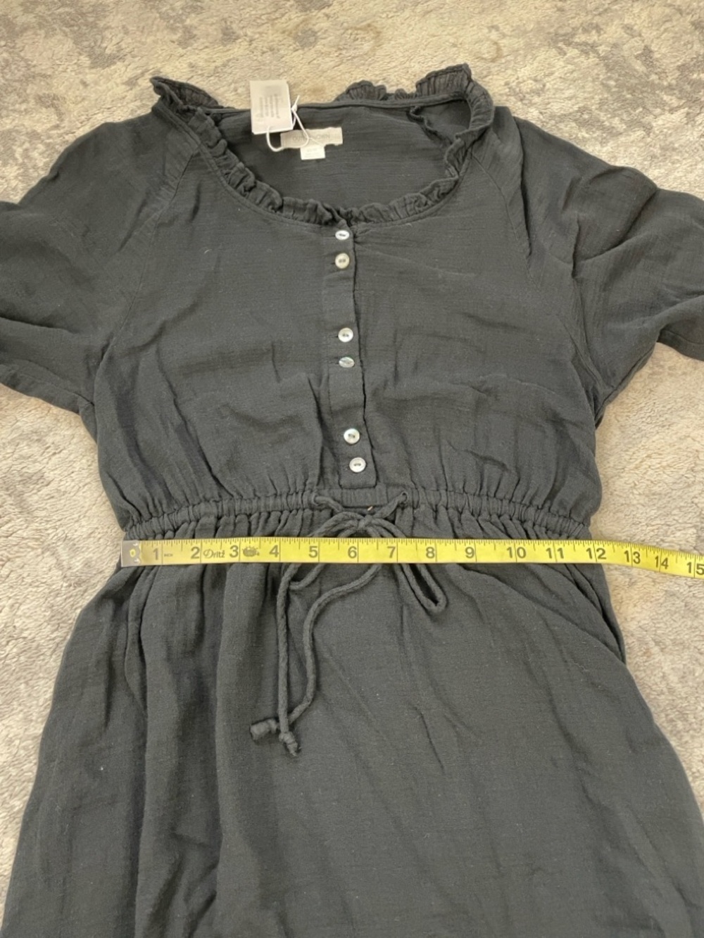 NWT Outerknown Odyssey Gauzy Cotton Midi Dress Black Boho Sz XS - Picture 11 of 14